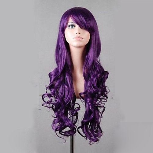 

synthetic lolita 80cm long purple wavy women s costume wig cosplay full wig Halloween