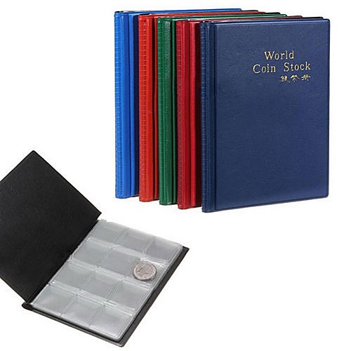 

1шт 120 монет для хранения коллекции держатели денег пенни карманы альбом книги сбора случайный цвет