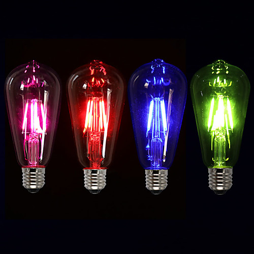 

1шт 4 W LED лампы накаливания 360 lm E26 / E27 ST64 4 Светодиодные бусины COB Декоративная Красный Синий Зеленый 220-240 V / 1 шт. / RoHs