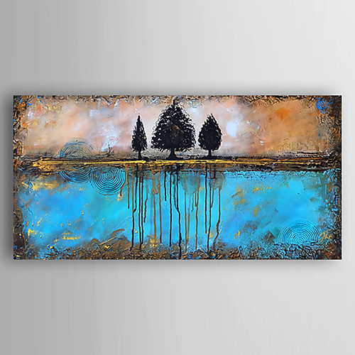 

Hand-Painted Abstract Landscape Canvas Oil Painting With Stretcher For Home Decoration Ready to Hang