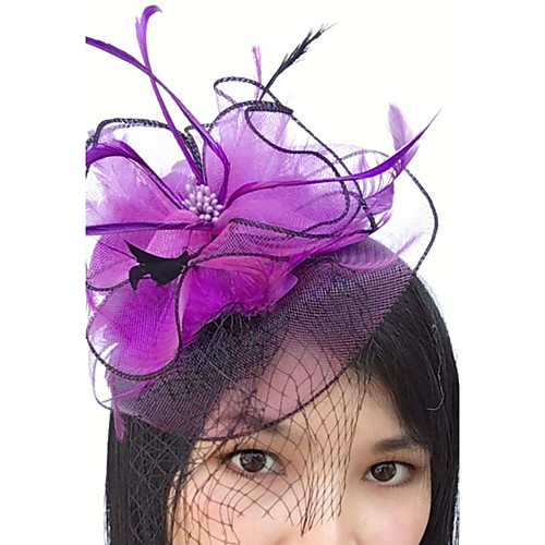 

Перья / Сеть Fascinators / Головные уборы / Завесы для птиц с Цветы 1шт Свадьба / Особые случаи Заставка