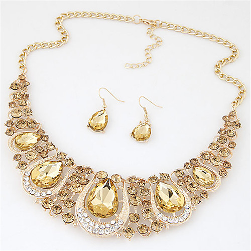 

Women's Crystal Necklace / Earrings Ladies Fashion Euramerican Crystal Rhinestone Earrings Jewelry Rainbow / Light Yellow / Red For Wedding Party Special Occasion