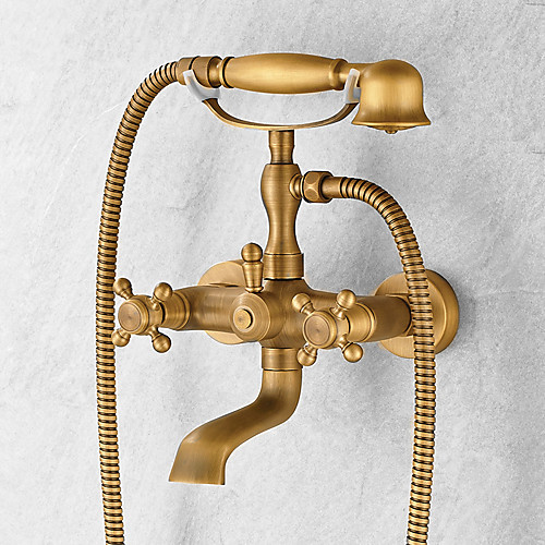

Смеситель для ванны - Античный Античная медь По центру Керамический клапан Bath Shower Mixer Taps / Латунь / Одной ручкой Два отверстия