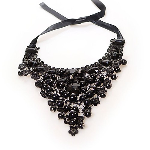

Women's Onyx Choker Necklace Statement Luxury Fashion Turkish Lace Black Necklace Jewelry For Wedding Party Special Occasion Anniversary Birthday Thank You