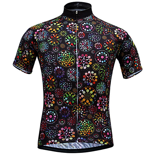 

JESOCYCLING Women's Short Sleeve Cycling Jersey Black Floral Botanical Bike Jersey Top Mountain Bike MTB Road Bike Cycling Breathable Quick Dry Ultraviolet Resistant Sports 100% Polyester Clothing