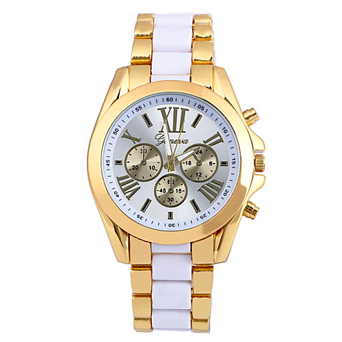 

Men's Fashion Watch Quartz Alloy Band Casual Black White Blue Gold Yellow
