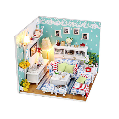 

Dollhouse Model Building Kit DIY Furniture House Wooden Classic Kid's Toy Gift