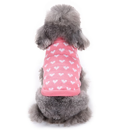 фото Кошка собака свитера одежда для собак с сердцем розовый акриловые волокна костюм назначение зима муж. жен. на каждый день мода Lightinthebox