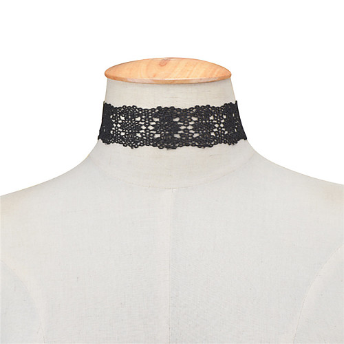 

Women's Choker Necklace Statement Necklace Single Strand Statement Personalized Vintage European Lace Copper Black Necklace Jewelry For Daily Casual