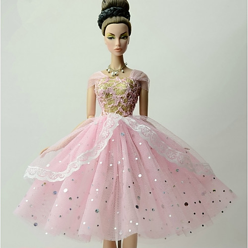 

Doll Dress Sweet Lolita For Barbiedoll Lace Organza Dress For Girl's Doll Toy