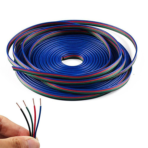 

kwb 10m 4-контактный удлинительный кабель для удлинителя rgb для 5050 3528 цветной гибкий светодиодный фонарик