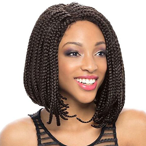 

lace frontal box braids wig synthetic braiding hair wigs bob box braid wig style ombre color synthetic wig hair extension 14inch short length 1pc