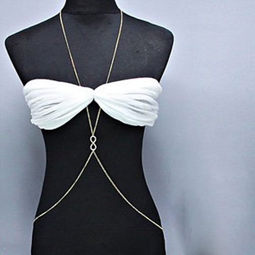 

Belly Body Chain Body Chain Luxury European Fashion Women's Body Jewelry For Daily Casual Gold Plated Imitation Diamond Infinity Golden