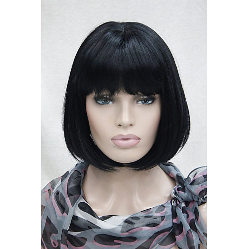 

Парики из искусственных волос Прямой Стиль Стрижка боб Без шапочки-основы Парик Черный Искусственные волосы Жен. Боб с прямым пробором Парик Короткие Hivision Парик из натуральных волос