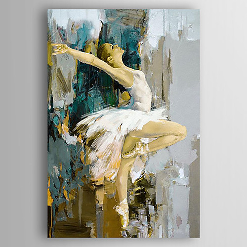 

Oil Painting Hand Painted - People Modern Stretched Canvas / Rolled Canvas