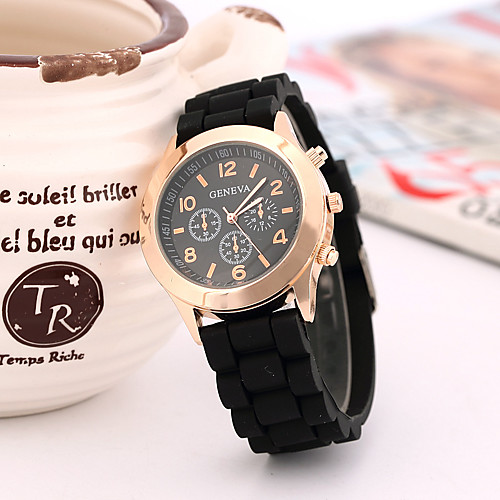 

Women's Fashion Watch Quartz Silicone Band Casual Black Blue Brown