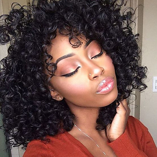 

Натуральные волосы Парик Kinky Curly 180% плотность 100% ручная работа Парик в афро-американском стиле Природные волосы Короткие Средние