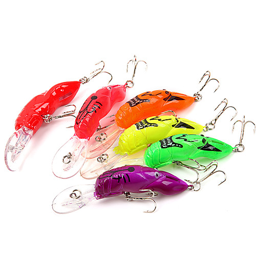 

6 pcs Hard Bait Fishing Lures Hard Bait Sinking Bass Trout Pike Sea Fishing Bait Casting Spinning Hard Plastic / Jigging Fishing / Freshwater Fishing / Bass Fishing / Lure Fishing / General Fishing