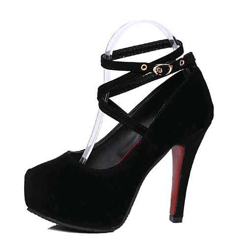 

Women's Heels Stiletto Heel Round Toe Buckle PU(Polyurethane) Combat Boots / Club Shoes Walking Shoes Fall / Winter Black / Red / Blue / EU40