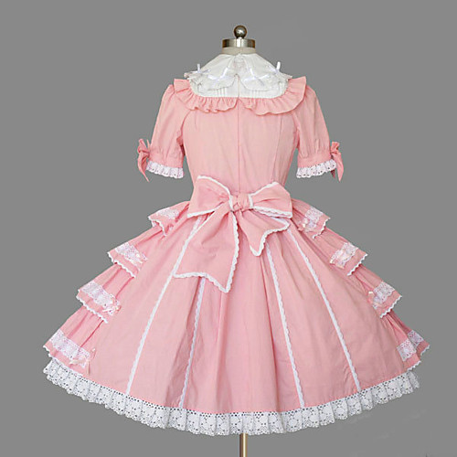 фото Принцесса sweet lolita платья жен. девочки хлопок японский косплей костюмы большие размеры индивидуальные розовый с пышной юбкой сплошной цвет мода крылышко летучая мышь с короткими рукавами Lightinthebox