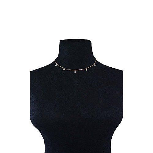 

Women's Obsidian Choker Necklace Drop Personalized Tassel Basic Simple Style Imitation Pearl Copper Gold Silver Necklace Jewelry For Party Special Occasion Daily Casual Sports Valentine