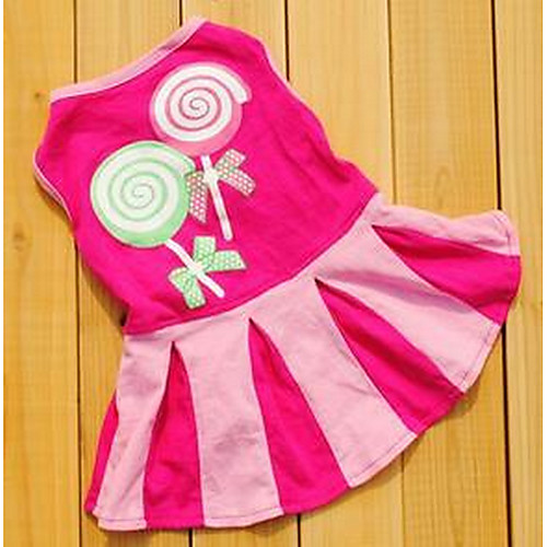 

Dog Dress Dog Clothes Princess Fuchsia Red Blue Cotton Costume For Summer Women's Casual / Daily Fashion