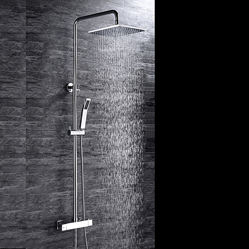 

Смеситель для душа - Современный Хром На стену Керамический клапан Bath Shower Mixer Taps / Латунь / Две ручки три отверстия