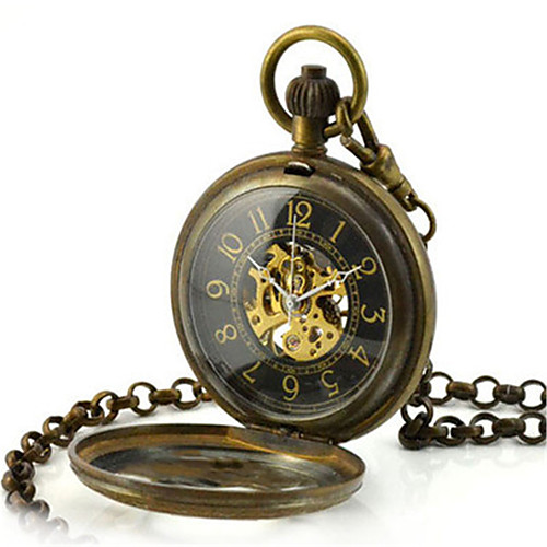 

Муж. Часы со скелетом Карманные часы Механические часы Кварцевый С автоподзаводом Бронза Аналоговый Steampunk - Черный
