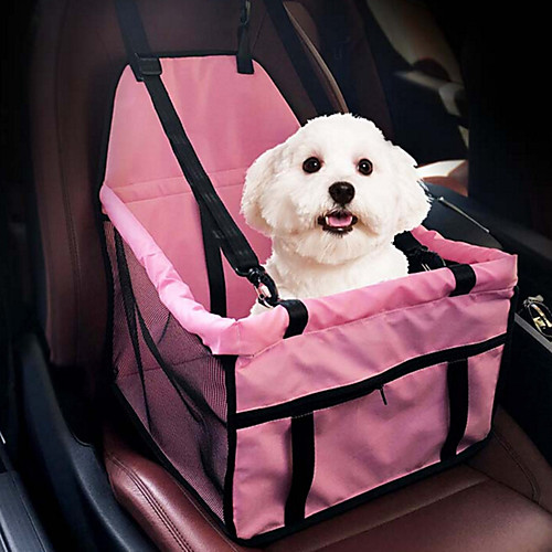 

Cat Dog Car Seat Cover Dog Pack Pet Booster Seat Portable Breathable Double-Sided Pet Fabric Solid Colored Pink Gray / Foldable