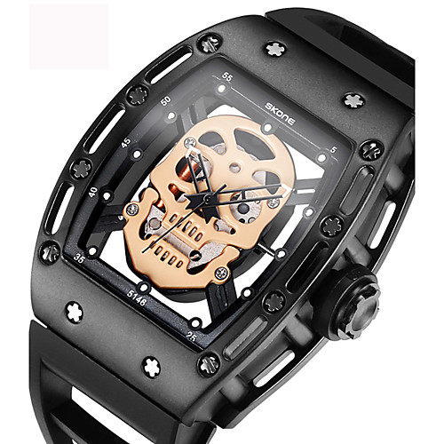

Couple's Sport Watch Skeleton Watch Military Watch Japanese Silicone Rubber Black / Blue / Red Water Resistant / Waterproof Creative Noctilucent Analog Charm Luxury Vintage Casual Skull - Dark Blue