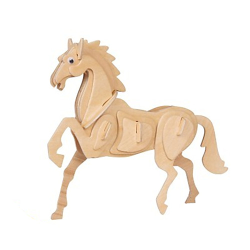 

3D пазлы Наборы для моделирования Деревянные игрушки Лошадь Веселье Дерево Классика Детские Универсальные Игрушки Подарок