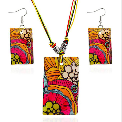 

Жен. геометрический Комплект ювелирных изделий Дамы, Простой стиль Включают Свадебные комплекты ювелирных изделий Красный Назначение Подарок Повседневные