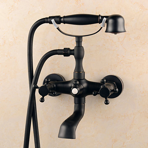 

Смеситель для ванны - Античный Начищенная бронза По центру Керамический клапан Bath Shower Mixer Taps / Латунь / Одной ручкой Два отверстия