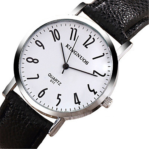 

KINGNUOS Women's Fashion Watch Quartz Leather Black 30 m Cool Analog Casual - White Black / Stainless Steel