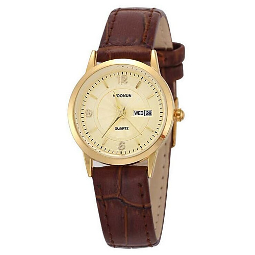 

Women's Fashion Watch Quartz Leather Black / Brown Analog White Black Black / Gold