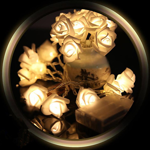 

10led роза цветок строка полосы сказочные огни для праздничного свадебного декора свет с питанием от батареи (не входит)