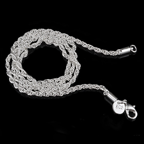 

Жен. Ожерелья-цепочки Цепь Foxtail Дамы Классический Простой стиль Стерлинговое серебро Серебристый 3 # 4 # 5 # Ожерелье Бижутерия Назначение Свадьба Для вечеринок Подарок Повседневные