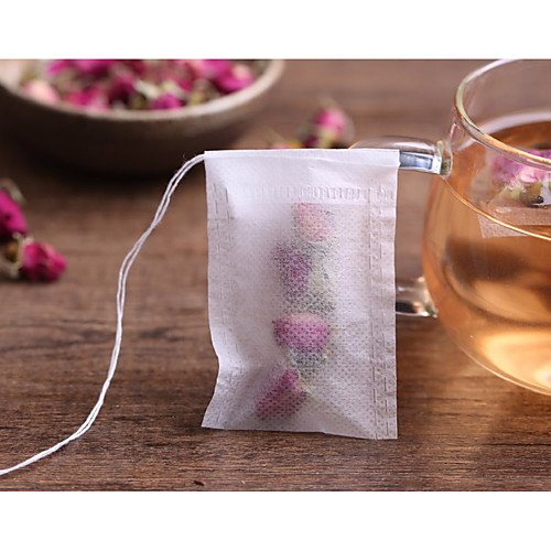

100pcs / lot teabags 5.5 x 7cm пустые пахнущие пакетики чая с шнуром заталкивают бумагу фильтра уплотнения для травы освобождают чай