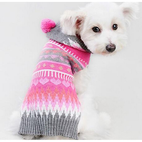 

Собака Свитера Одежда для собак геометрический Пурпурный Шелковая ткань Хлопок Костюм Назначение Зима Муж. Жен. На каждый день Мода