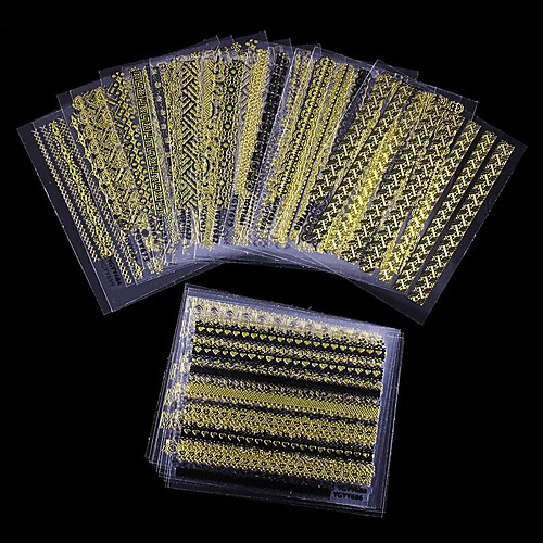 

24pcs lot 3d nail stickers beauty gold design brand nail art charms manicure bronzing decals decorations tools