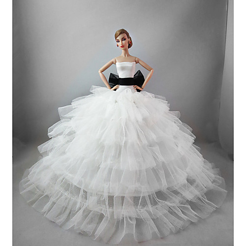 

Doll Dress Wedding For Barbiedoll Satin / Tulle Lace Satin Dress For Girl's Doll Toy