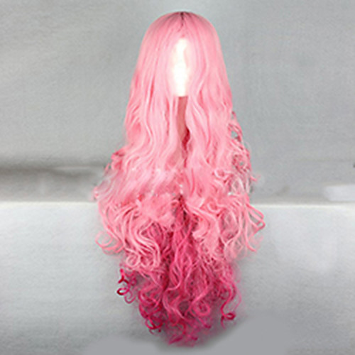 

Synthetic Wig Wavy Wavy Wig Pink Very Long PinkRed Synthetic Hair Women's Ombre Hair Pink hairjoy