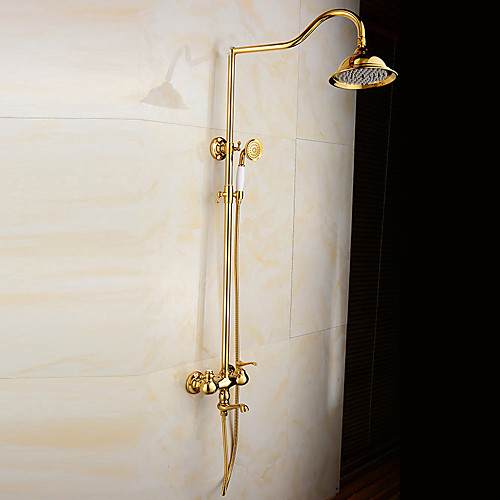 

Смеситель для душа - Античный Ti-PVD Ванна и душ Керамический клапан Bath Shower Mixer Taps / Латунь / Две ручки двумя отверстиями