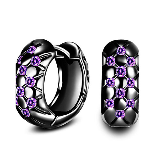 

Women's AAA Cubic Zirconia Hoop Earrings Huggie Earrings Ladies Fashion Gold Plated Earrings Jewelry White / Black For Congratulations Gift Daily Casual