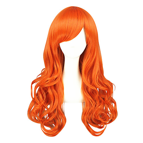 

one piece nami 2years later orange curl 26inch cosplay wigs cs 115a Halloween