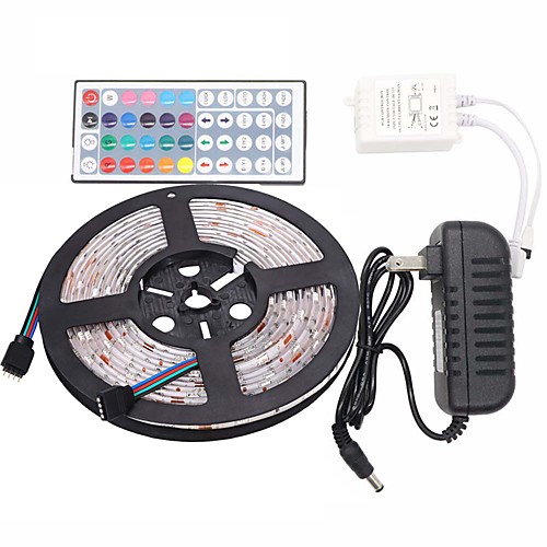 

Tiktok LED Strip Lights Kit Waterproof 5050 10mm 5M 150leds RGB 30leds/m with 44key IR Controller and 3A Power Supply