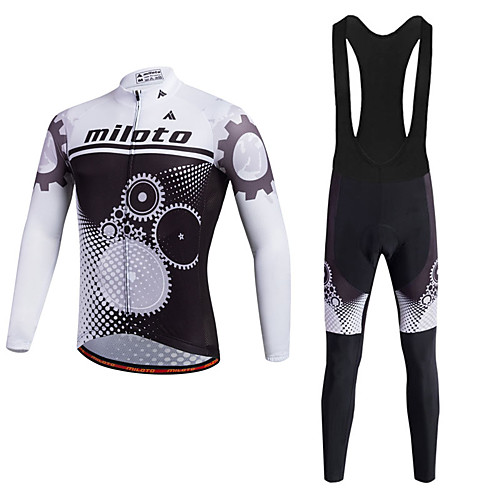 

Sports Cycling Jersey with Bib Tights Men's Long Sleeve BikeBreathable Quick Dry Moisture Permeability 3D Pad Reflective Strips
