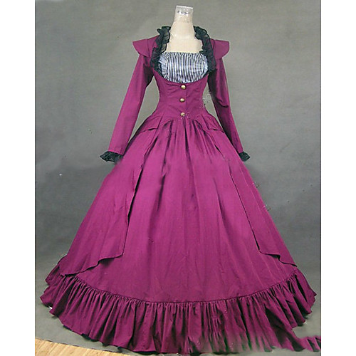 фото Готика викторианский стиль средневековый 18-ый век платья костюм для вечеринки маскарад жен. хлопок костюм винтаж косплей для вечеринок выпускной длинный рукав в пол большие размеры индивидуальные Lightinthebox