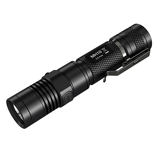 

Nitecore MH10 LED Flashlights / Torch Tactical Waterproof 1000 lm LED Cree XM-L2 U2 1 Emitters 4 Mode Tactical Waterproof Rechargeable Impact Resistant Nonslip grip Clip Camping / Hiking / Caving