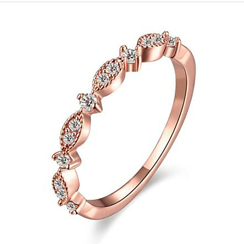 

Women's Ring Synthetic Diamond White Rose Pink Rose Gold Gold Plated Round Ladies Fashion Bling Bling Birthday Congratulations Jewelry